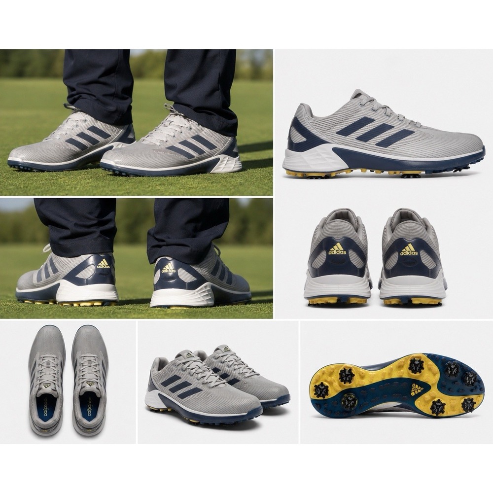 Adidas Adipure Classic Golf Shoes Mens 11 Gray Blue Spiked Cleats Q44841